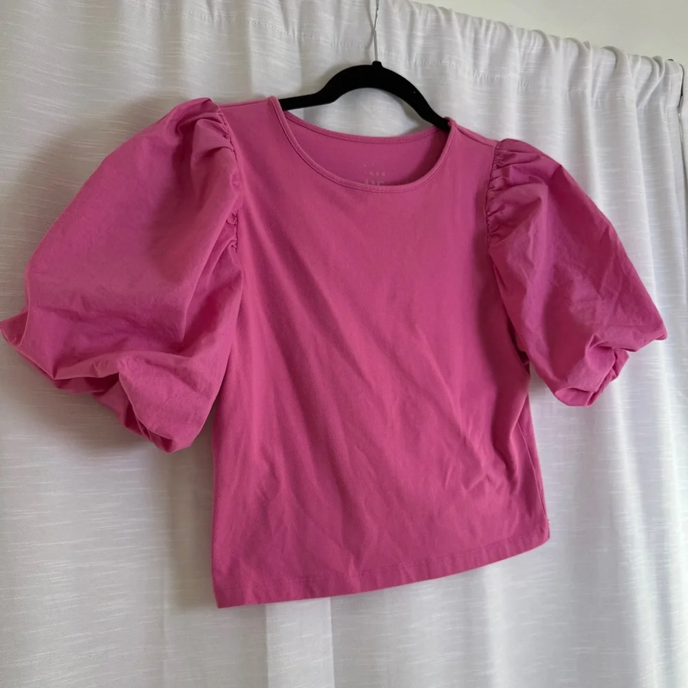 A New Day Pink Puff Sleeve Top Balloon Sleeve Trendy Statement Blouse | Size XS - Picture 5 of 9